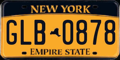 NY license plate GLB0878