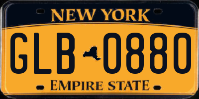 NY license plate GLB0880