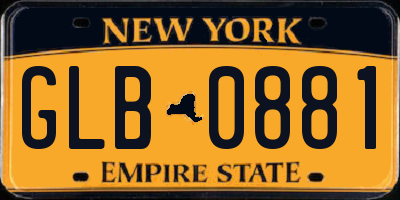 NY license plate GLB0881