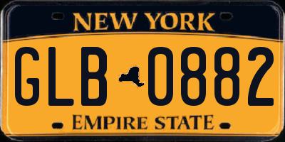 NY license plate GLB0882