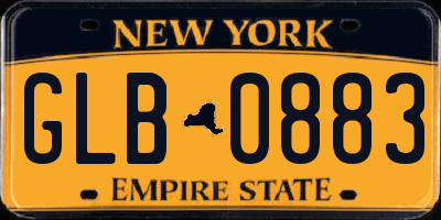 NY license plate GLB0883