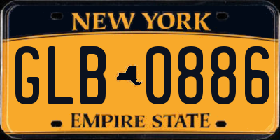 NY license plate GLB0886
