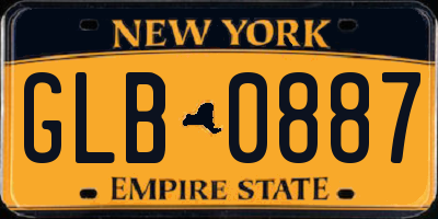 NY license plate GLB0887