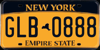 NY license plate GLB0888