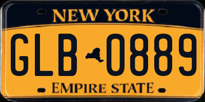NY license plate GLB0889