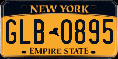 NY license plate GLB0895