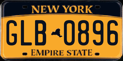 NY license plate GLB0896