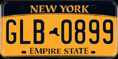 NY license plate GLB0899