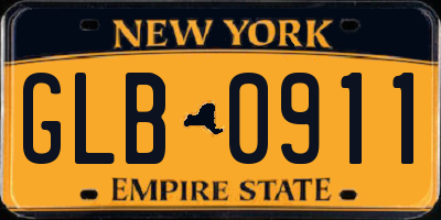 NY license plate GLB0911