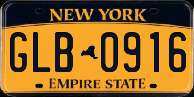NY license plate GLB0916