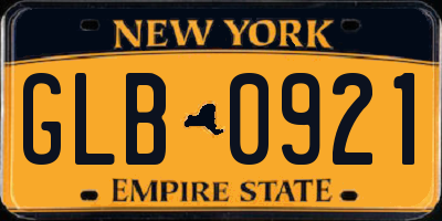 NY license plate GLB0921