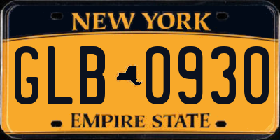 NY license plate GLB0930