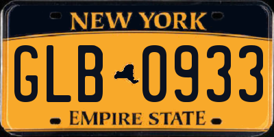 NY license plate GLB0933