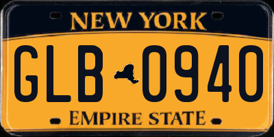 NY license plate GLB0940