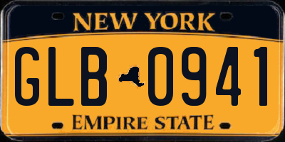NY license plate GLB0941