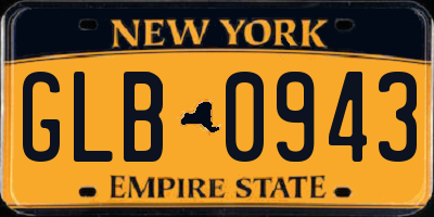 NY license plate GLB0943