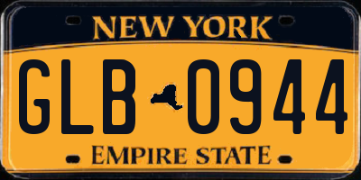 NY license plate GLB0944
