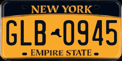 NY license plate GLB0945