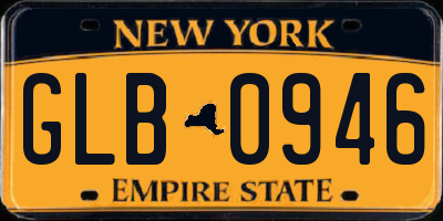 NY license plate GLB0946