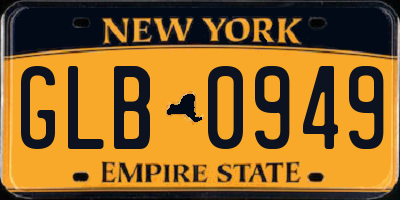 NY license plate GLB0949