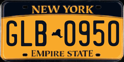 NY license plate GLB0950