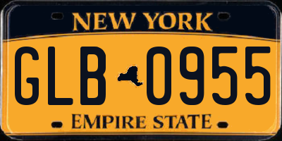 NY license plate GLB0955