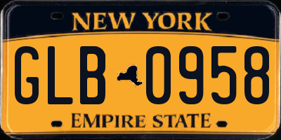 NY license plate GLB0958