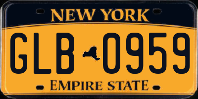 NY license plate GLB0959