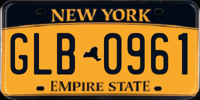 NY license plate GLB0961