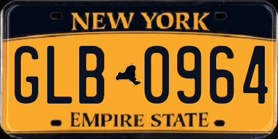 NY license plate GLB0964