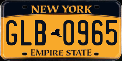 NY license plate GLB0965