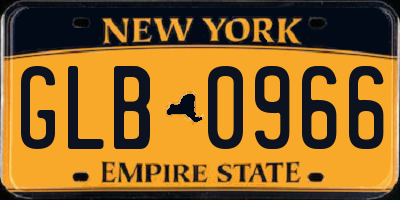 NY license plate GLB0966