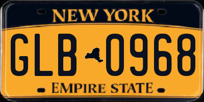 NY license plate GLB0968