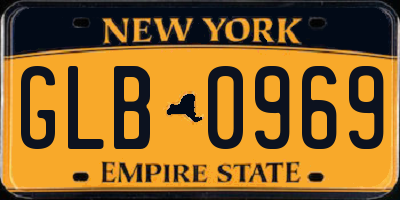 NY license plate GLB0969