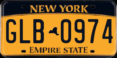 NY license plate GLB0974