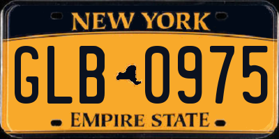 NY license plate GLB0975