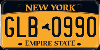 NY license plate GLB0990