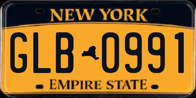 NY license plate GLB0991