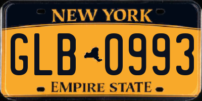 NY license plate GLB0993
