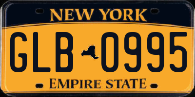 NY license plate GLB0995