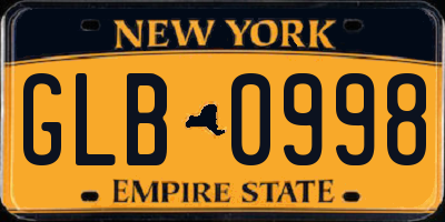 NY license plate GLB0998