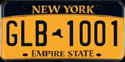 NY license plate GLB1001