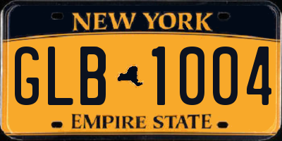 NY license plate GLB1004