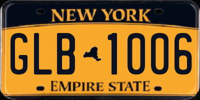 NY license plate GLB1006