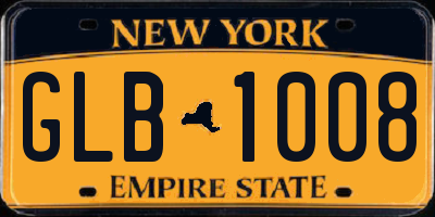 NY license plate GLB1008