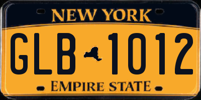 NY license plate GLB1012