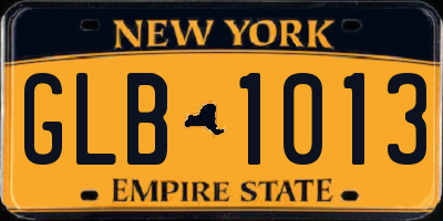 NY license plate GLB1013