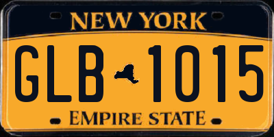 NY license plate GLB1015