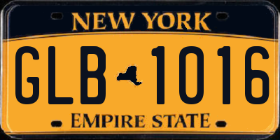 NY license plate GLB1016