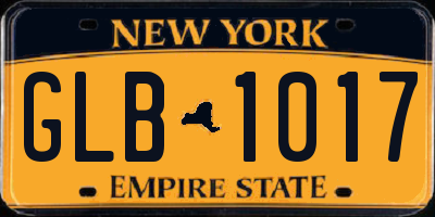 NY license plate GLB1017